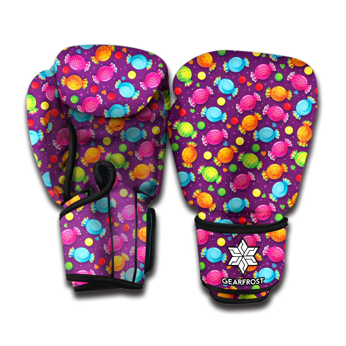 Sweet Candy Pattern Print Boxing Gloves