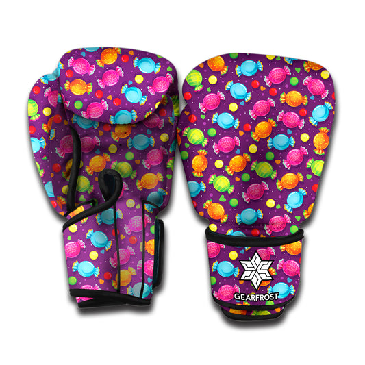Sweet Candy Pattern Print Boxing Gloves