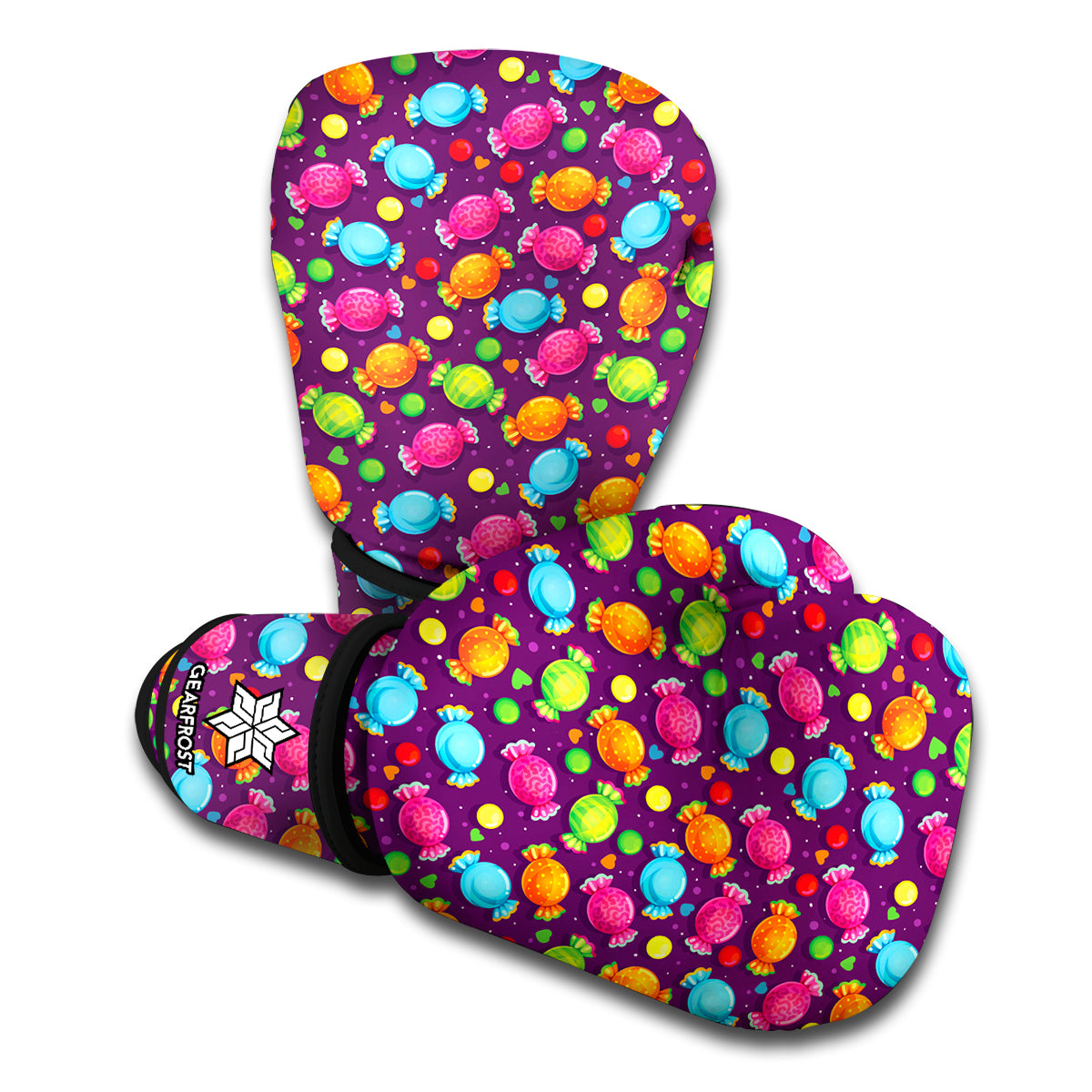 Sweet Candy Pattern Print Boxing Gloves