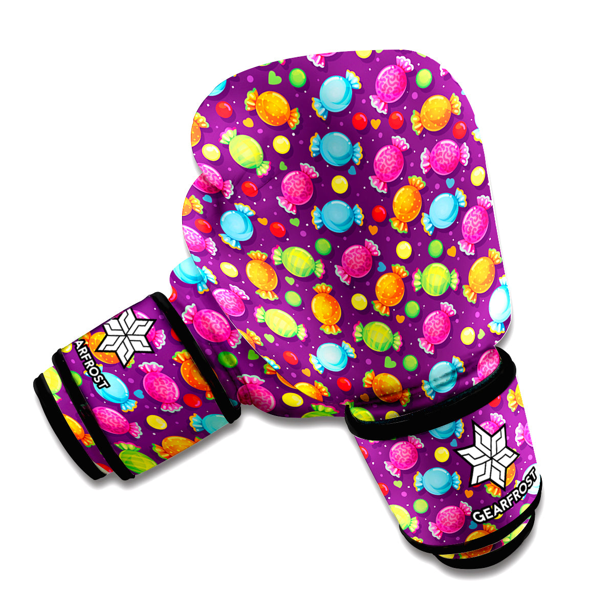 Sweet Candy Pattern Print Boxing Gloves