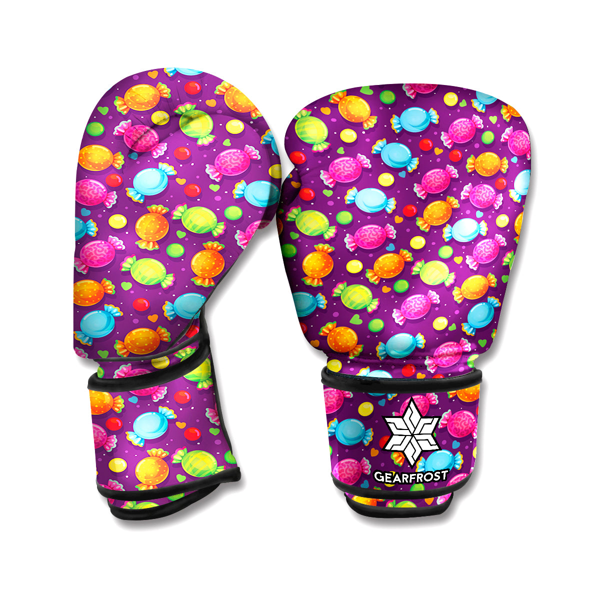 Sweet Candy Pattern Print Boxing Gloves
