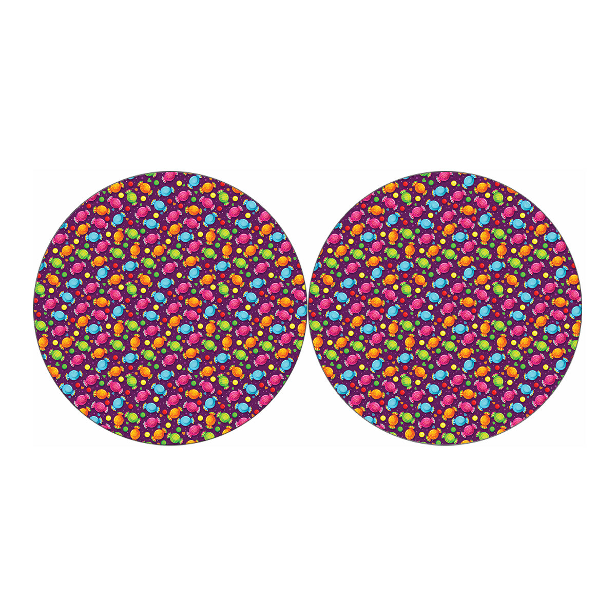 Sweet Candy Pattern Print Car Coasters