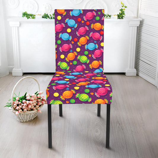 Sweet Candy Pattern Print Dining Chair Slipcover