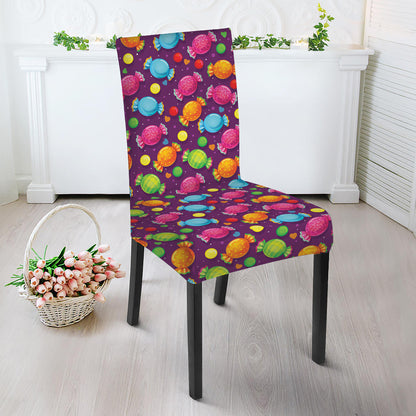 Sweet Candy Pattern Print Dining Chair Slipcover