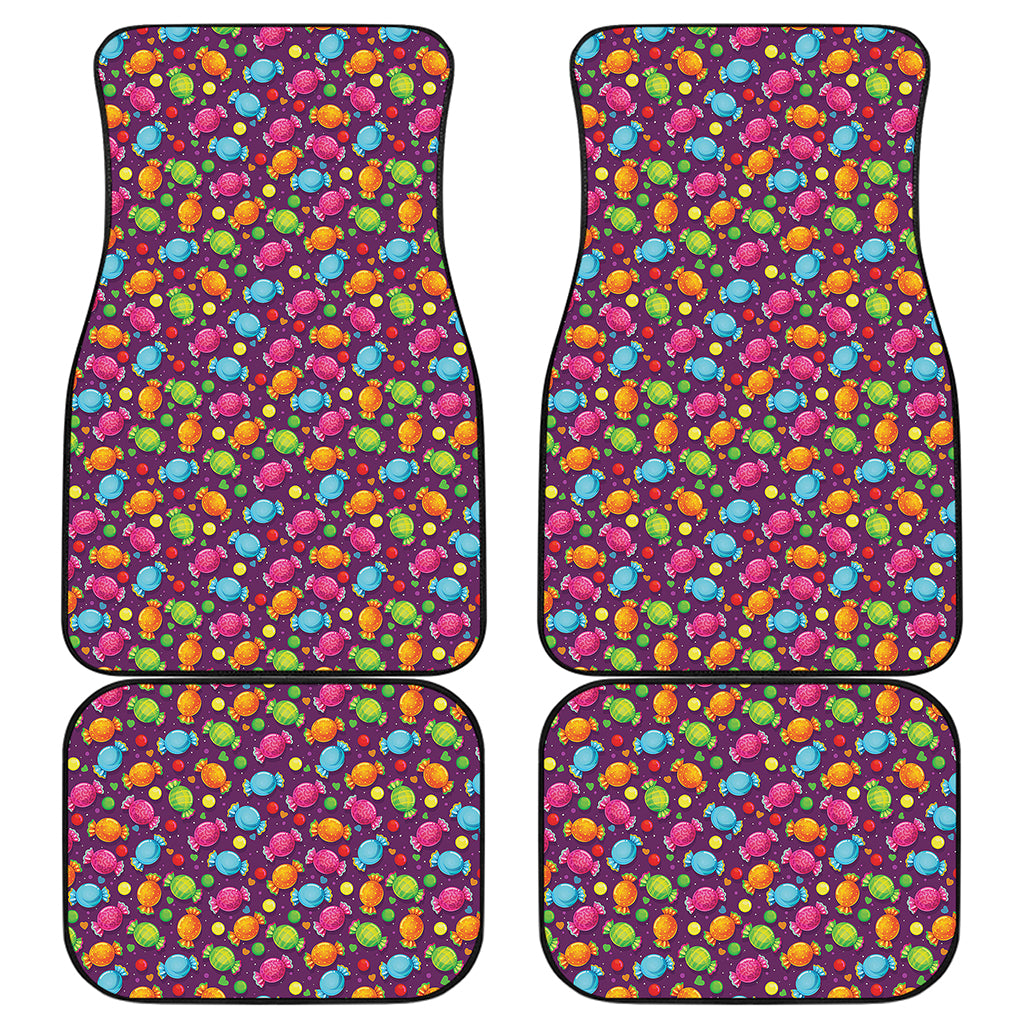 Sweet Candy Pattern Print Front and Back Car Floor Mats