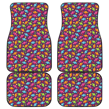 Sweet Candy Pattern Print Front and Back Car Floor Mats