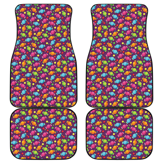 Sweet Candy Pattern Print Front and Back Car Floor Mats