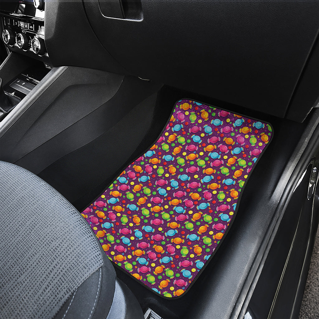 Sweet Candy Pattern Print Front and Back Car Floor Mats