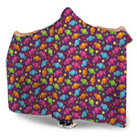 Sweet Candy Pattern Print Hooded Blanket