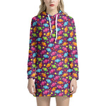 Sweet Candy Pattern Print Hoodie Dress