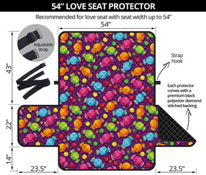 Sweet Candy Pattern Print Loveseat Protector