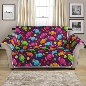 Sweet Candy Pattern Print Loveseat Protector