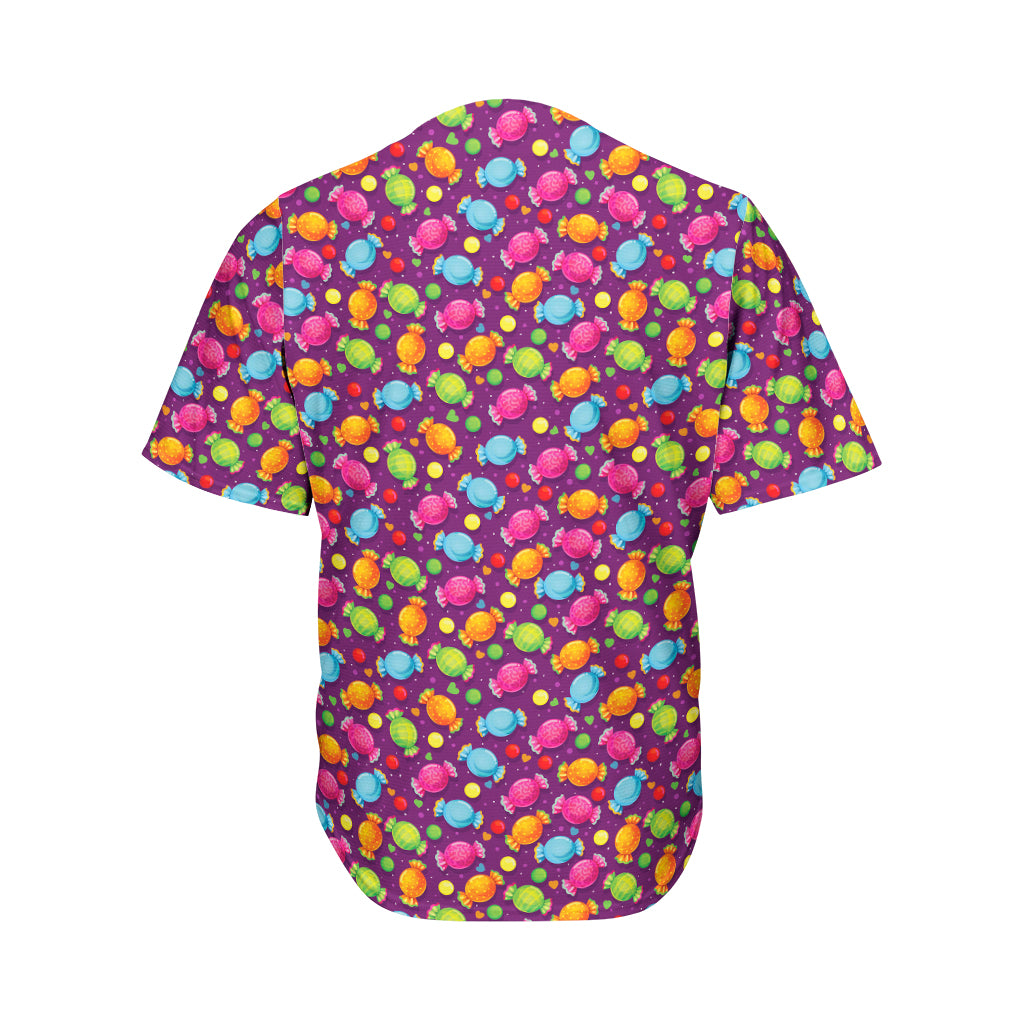 Sweet Candy Pattern Print Men's Baseball Jersey