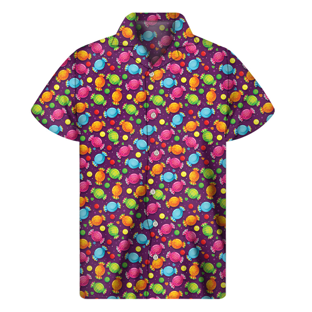 Sweet Candy Pattern Print Men's Short Sleeve Shirt
