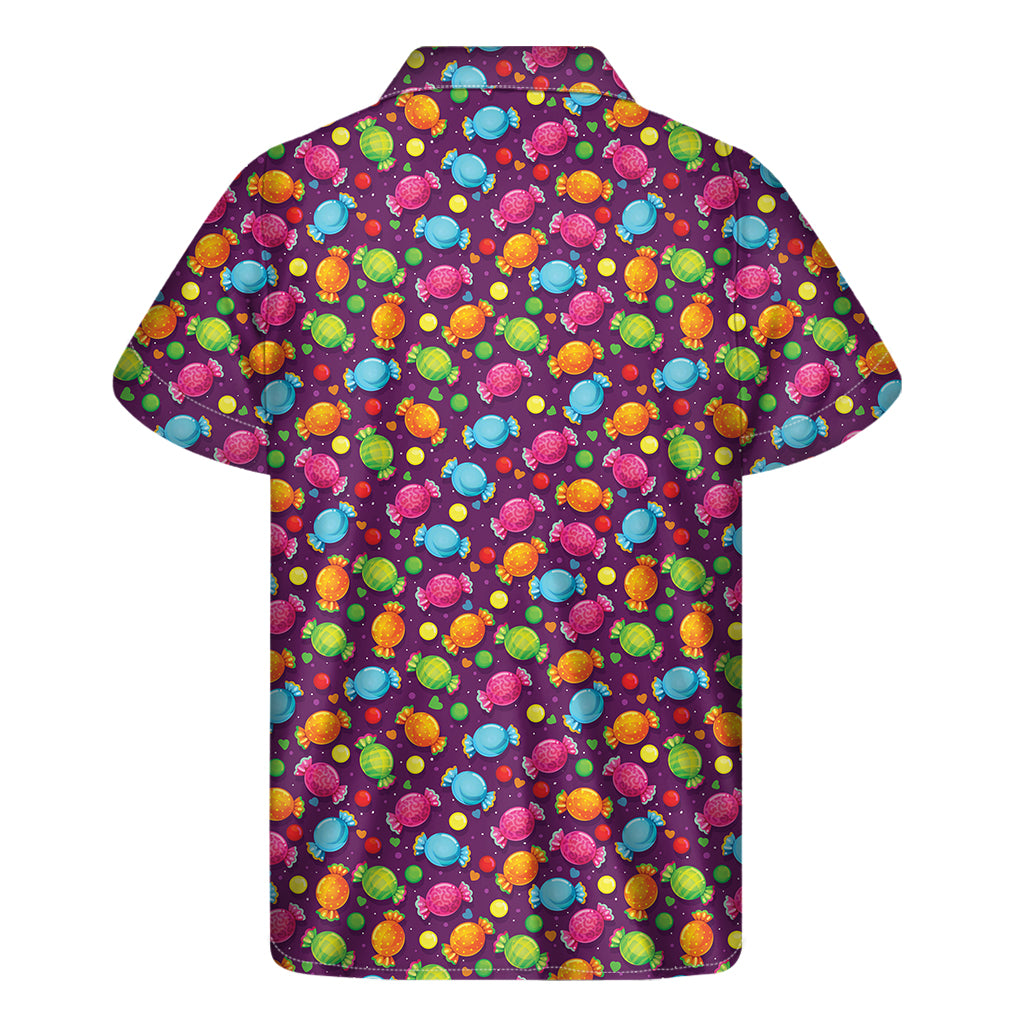 Sweet Candy Pattern Print Men's Short Sleeve Shirt