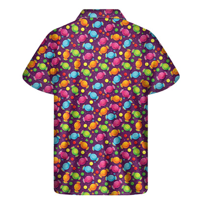 Sweet Candy Pattern Print Men's Short Sleeve Shirt
