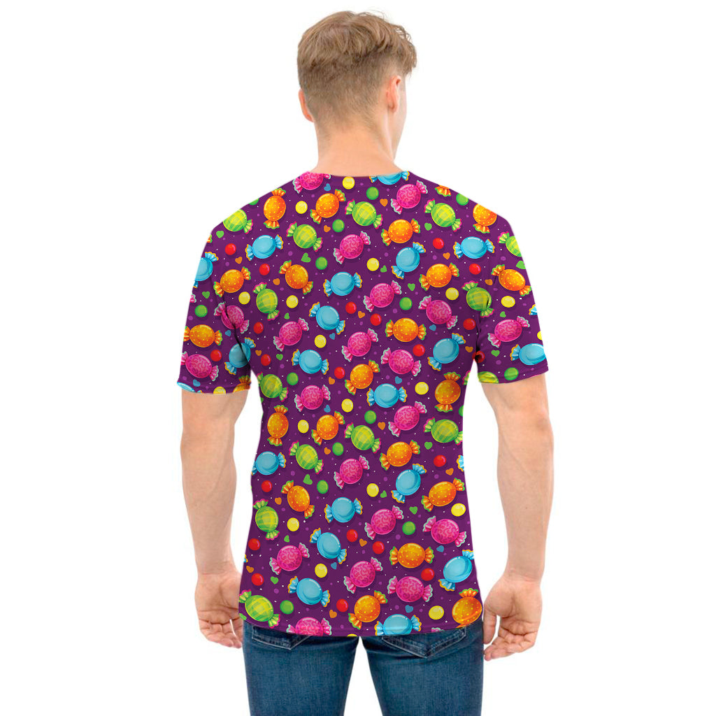 Sweet Candy Pattern Print Men's T-Shirt