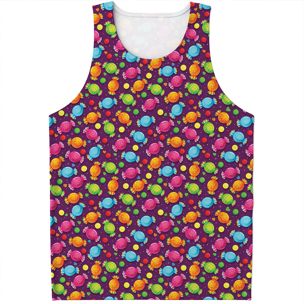 Sweet Candy Pattern Print Men's Tank Top