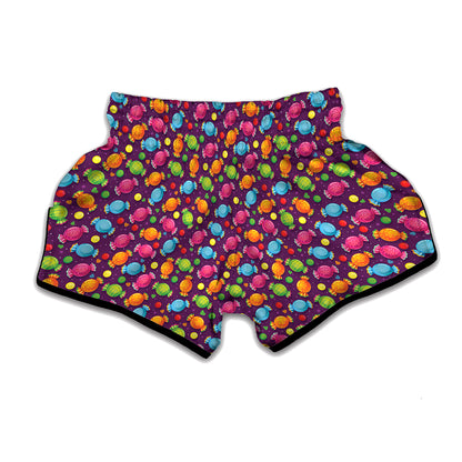 Sweet Candy Pattern Print Muay Thai Boxing Shorts