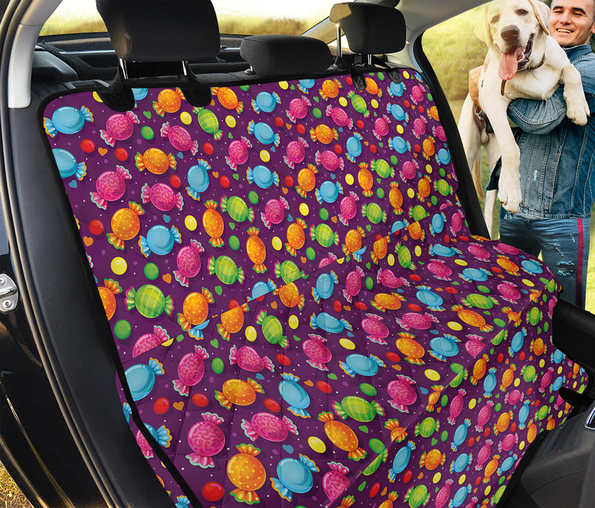 Sweet Candy Pattern Print Pet Car Back Seat Cover