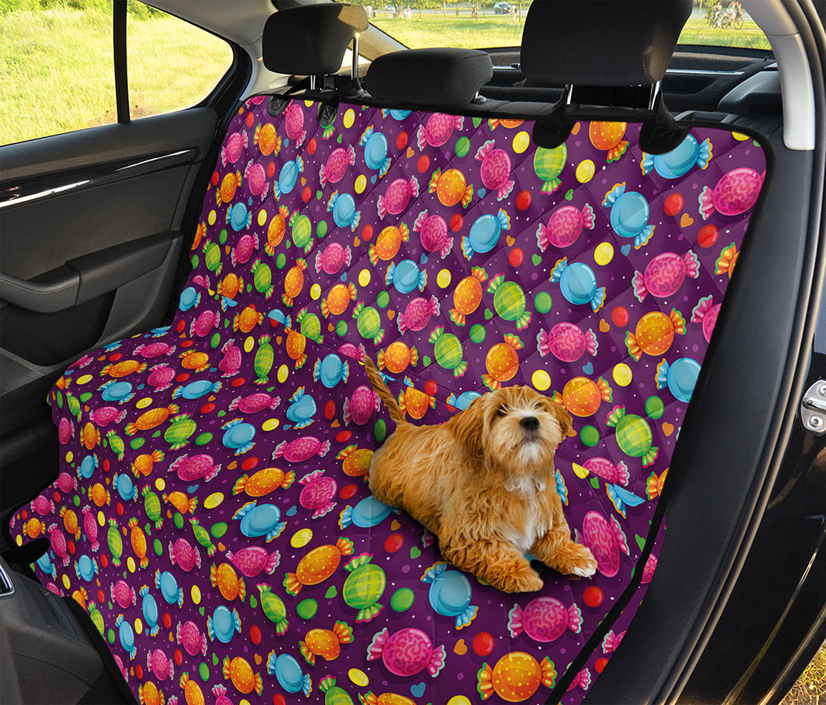 Sweet Candy Pattern Print Pet Car Back Seat Cover