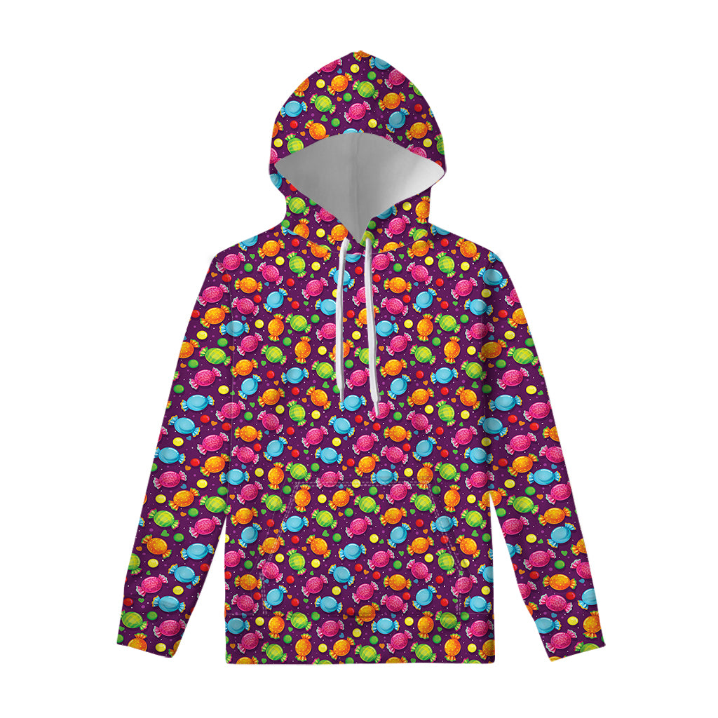 Sweet Candy Pattern Print Pullover Hoodie