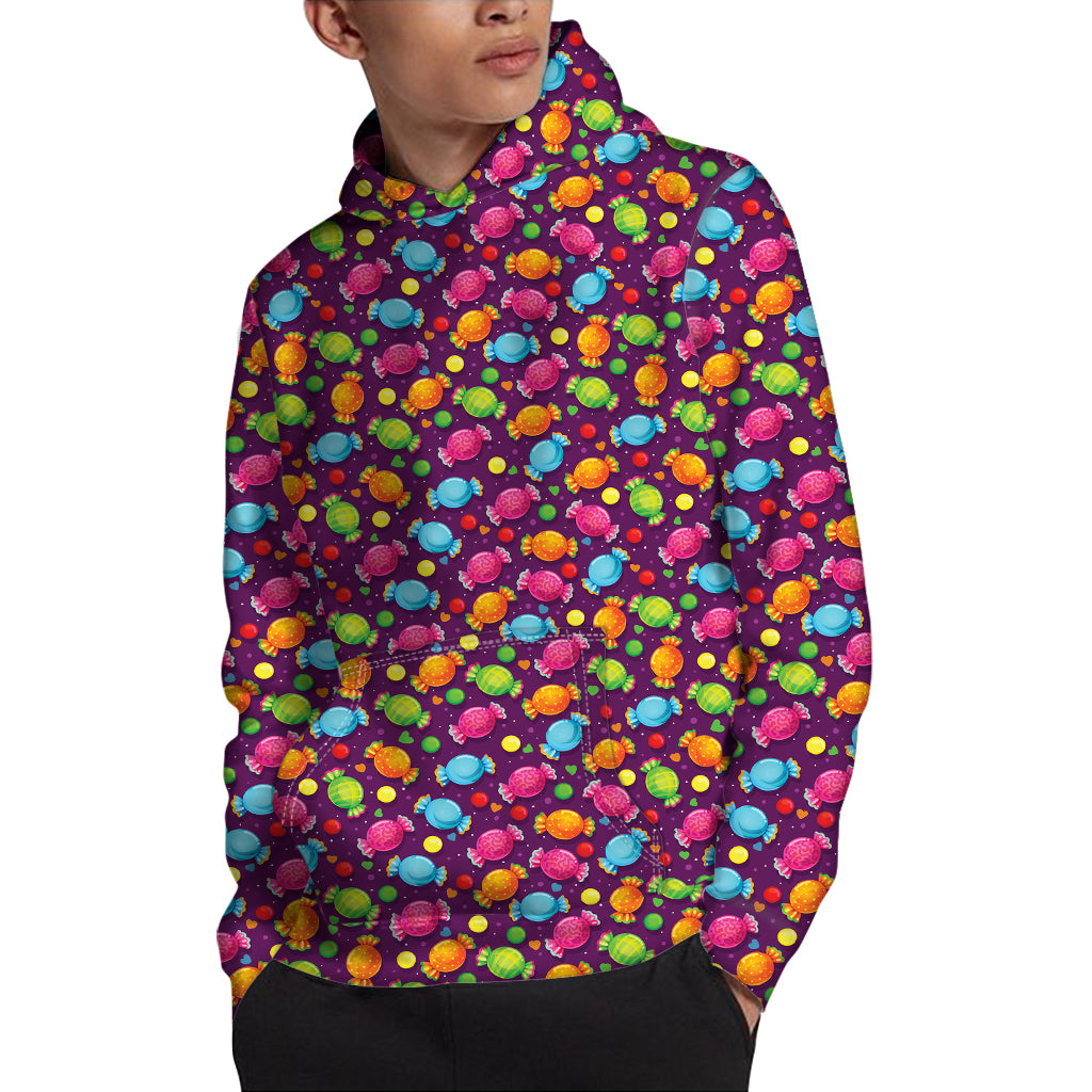 Sweet Candy Pattern Print Pullover Hoodie