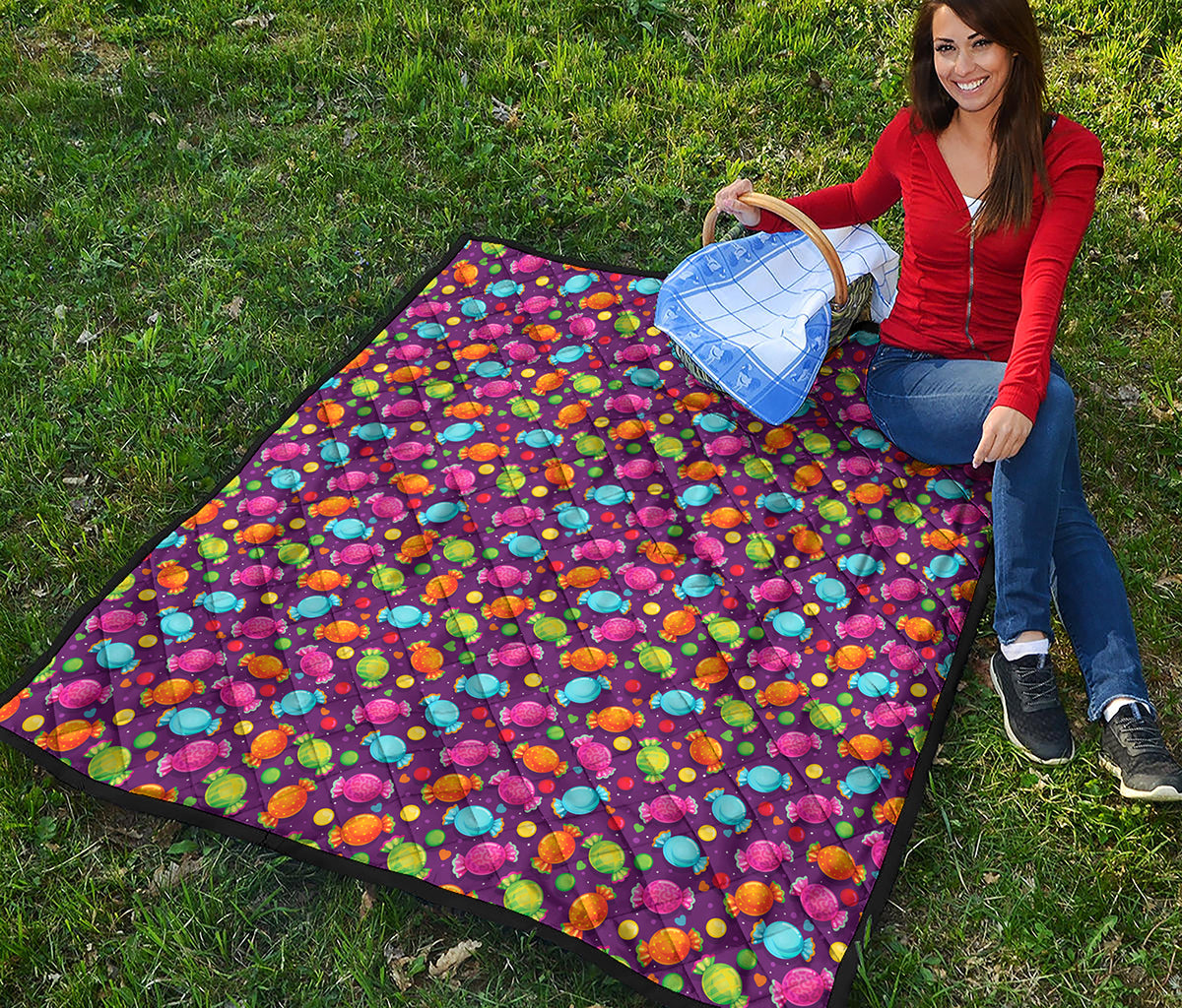 Sweet Candy Pattern Print Quilt
