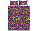 Sweet Candy Pattern Print Quilt Bed Set