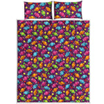 Sweet Candy Pattern Print Quilt Bed Set