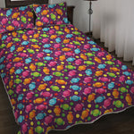Sweet Candy Pattern Print Quilt Bed Set