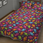 Sweet Candy Pattern Print Quilt Bed Set