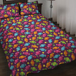 Sweet Candy Pattern Print Quilt Bed Set