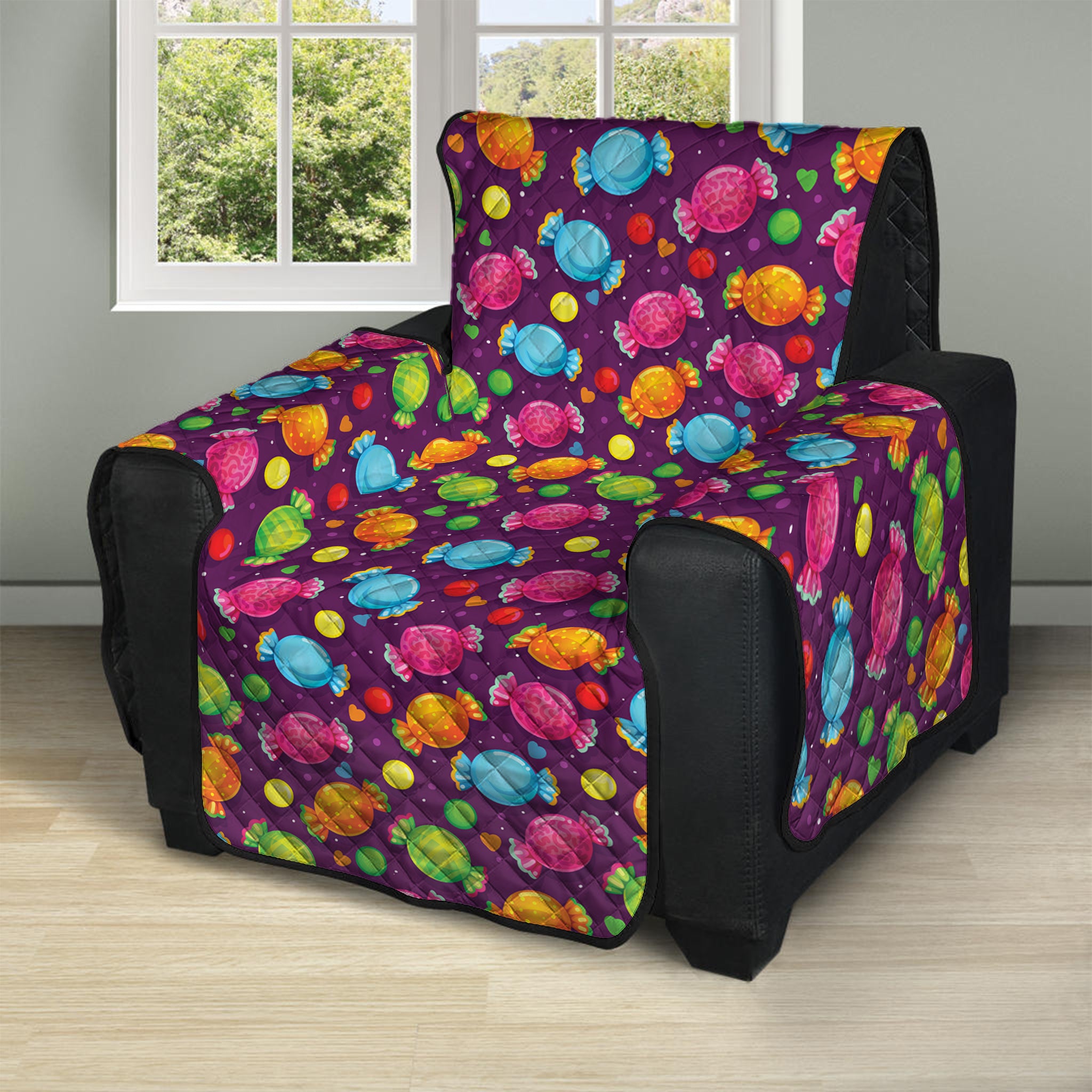 Sweet Candy Pattern Print Recliner Protector