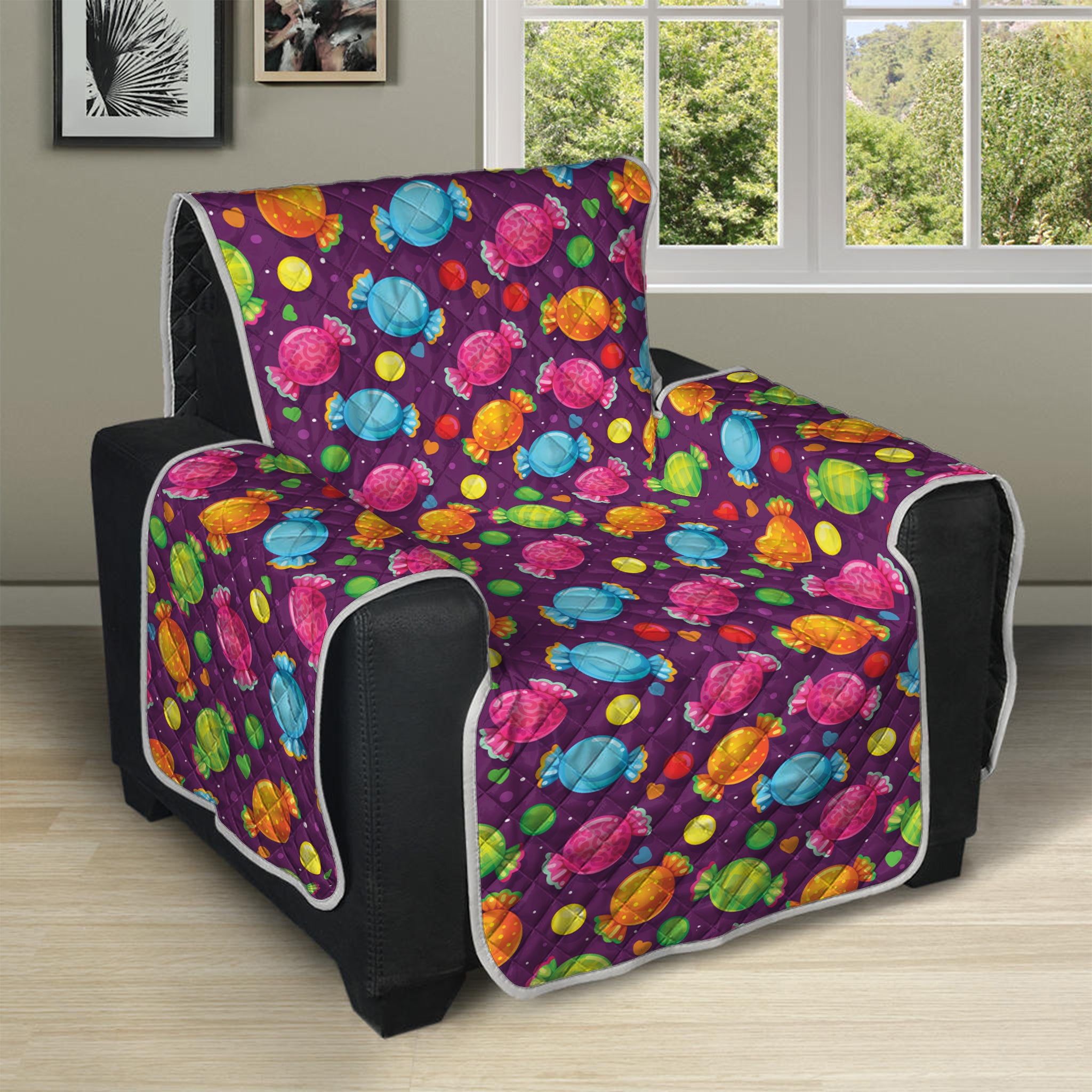 Sweet Candy Pattern Print Recliner Protector