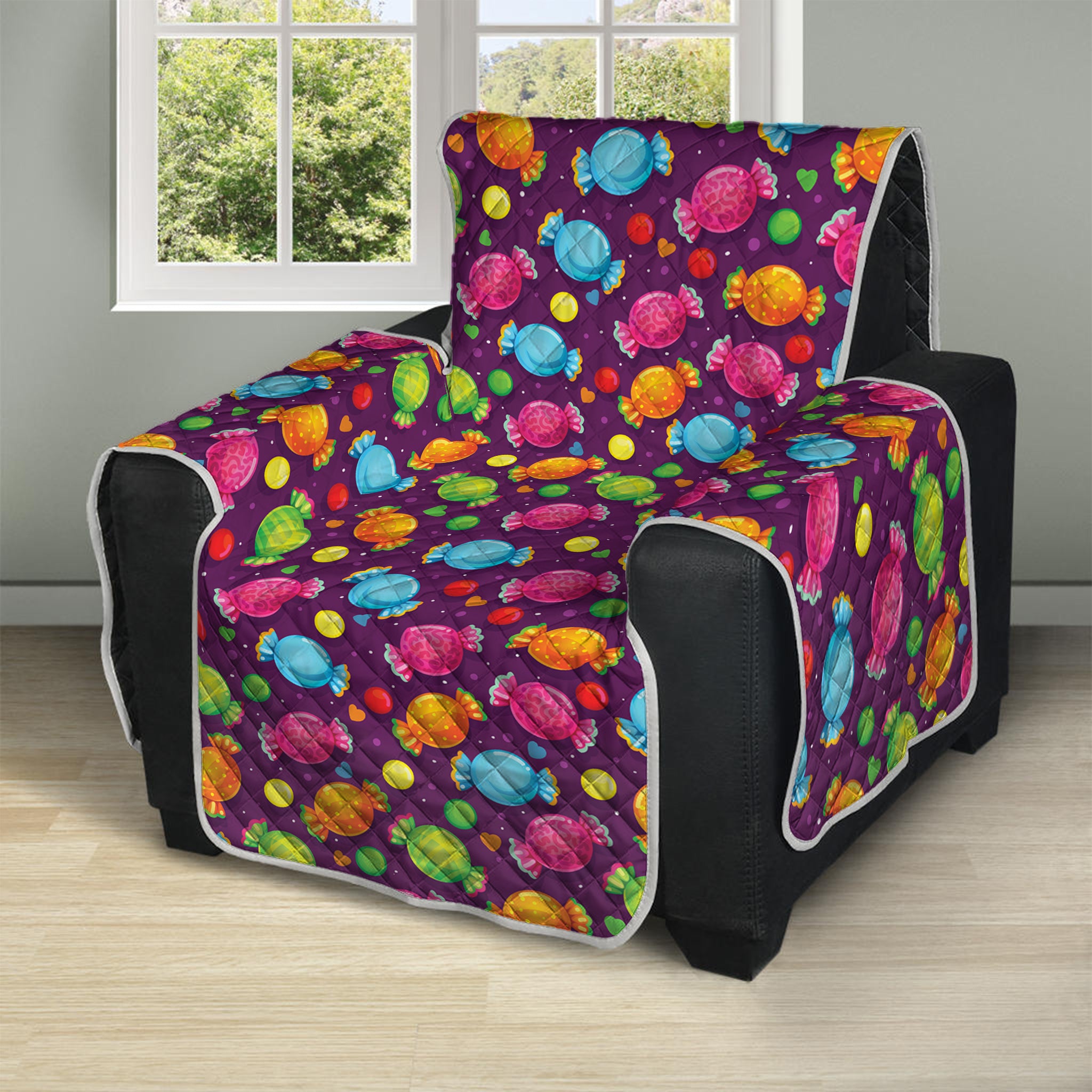 Sweet Candy Pattern Print Recliner Protector