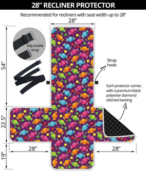 Sweet Candy Pattern Print Recliner Protector