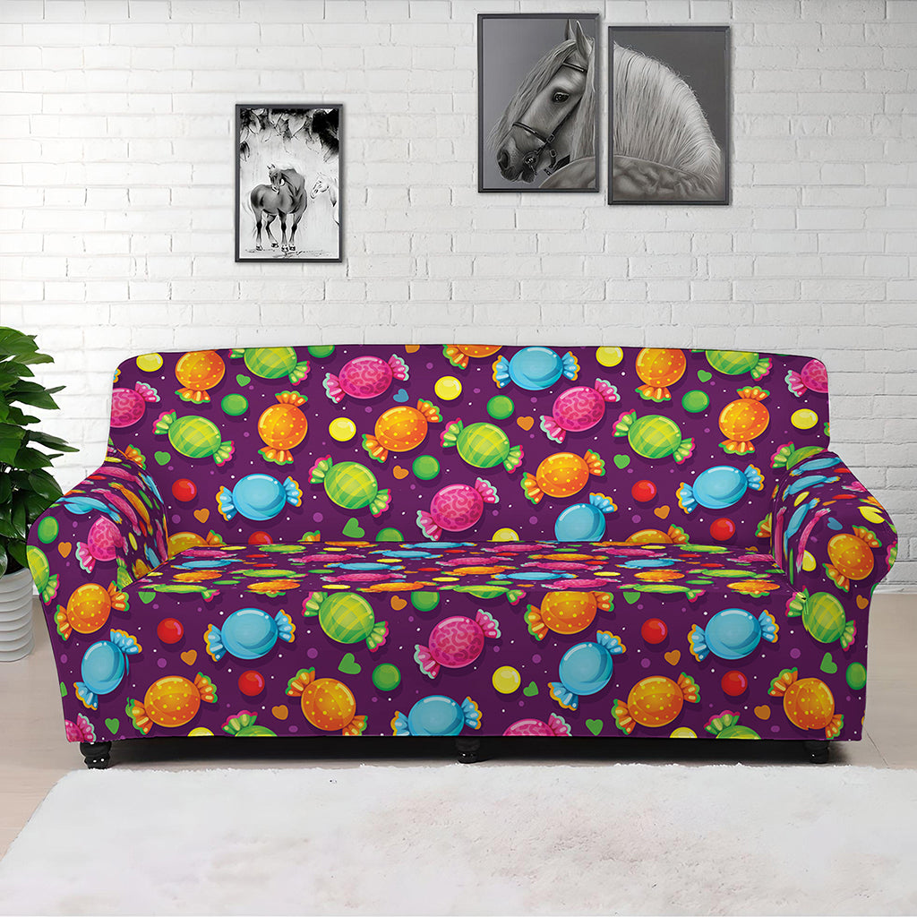 Sweet Candy Pattern Print Sofa Cover