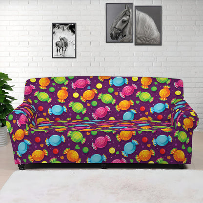 Sweet Candy Pattern Print Sofa Cover