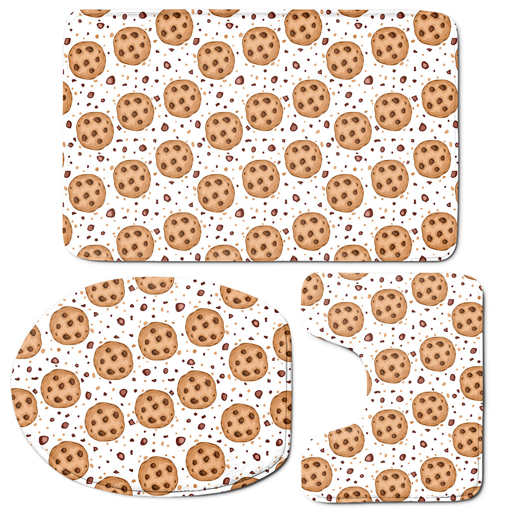 Sweet Cookie Pattern Print 3 Piece Bath Mat Set