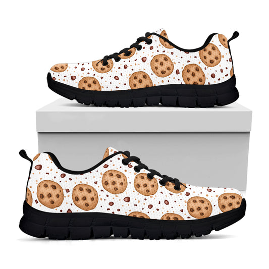 Sweet Cookie Pattern Print Black Sneakers