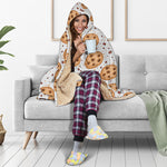 Sweet Cookie Pattern Print Hooded Blanket