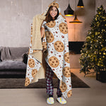 Sweet Cookie Pattern Print Hooded Blanket
