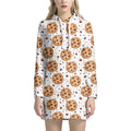 Sweet Cookie Pattern Print Pullover Hoodie Dress