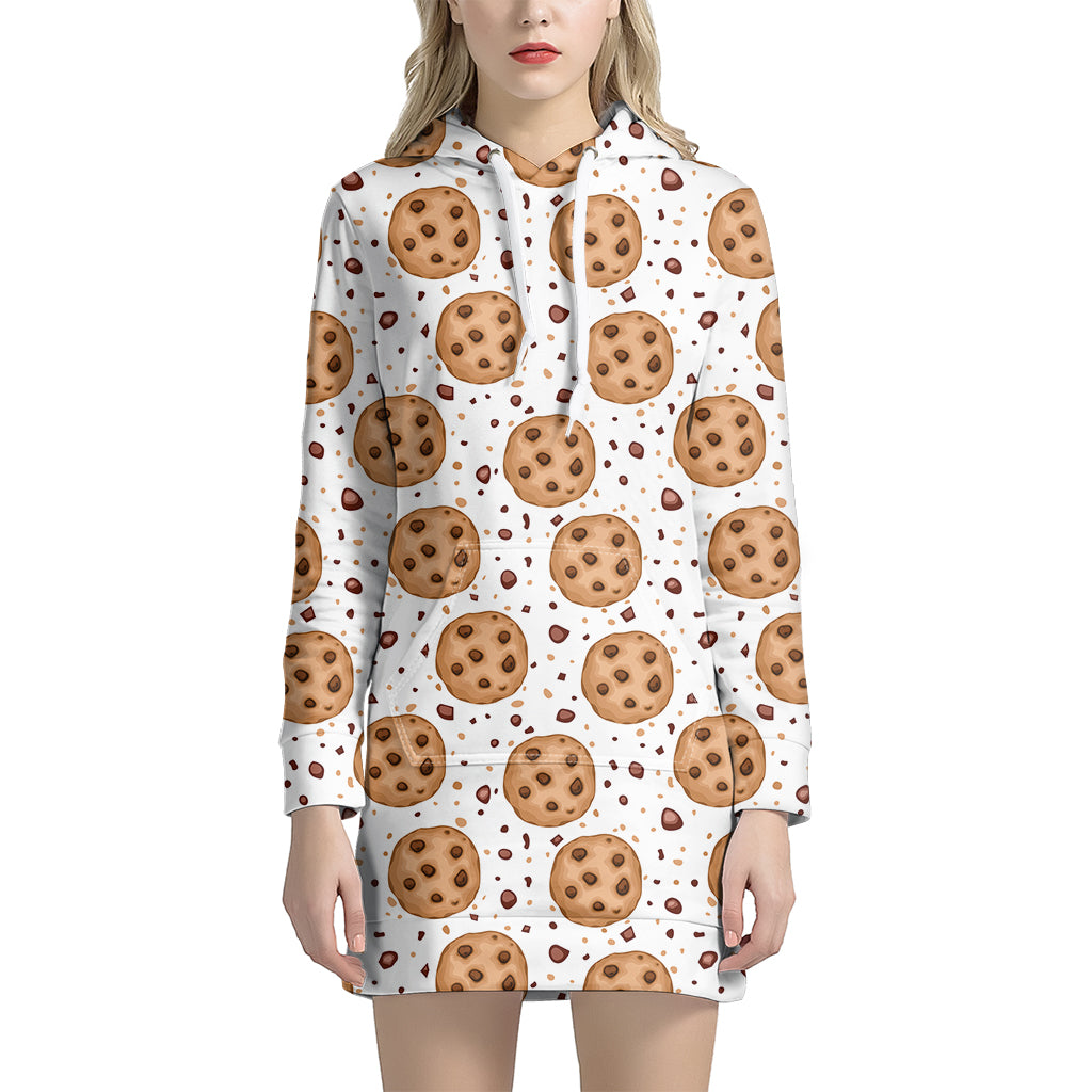 Sweet Cookie Pattern Print Hoodie Dress