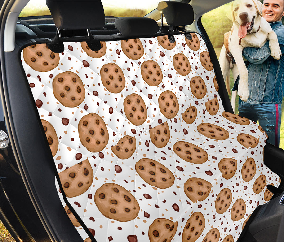 Sweet Cookie Pattern Print Pet Car Back Seat Cover