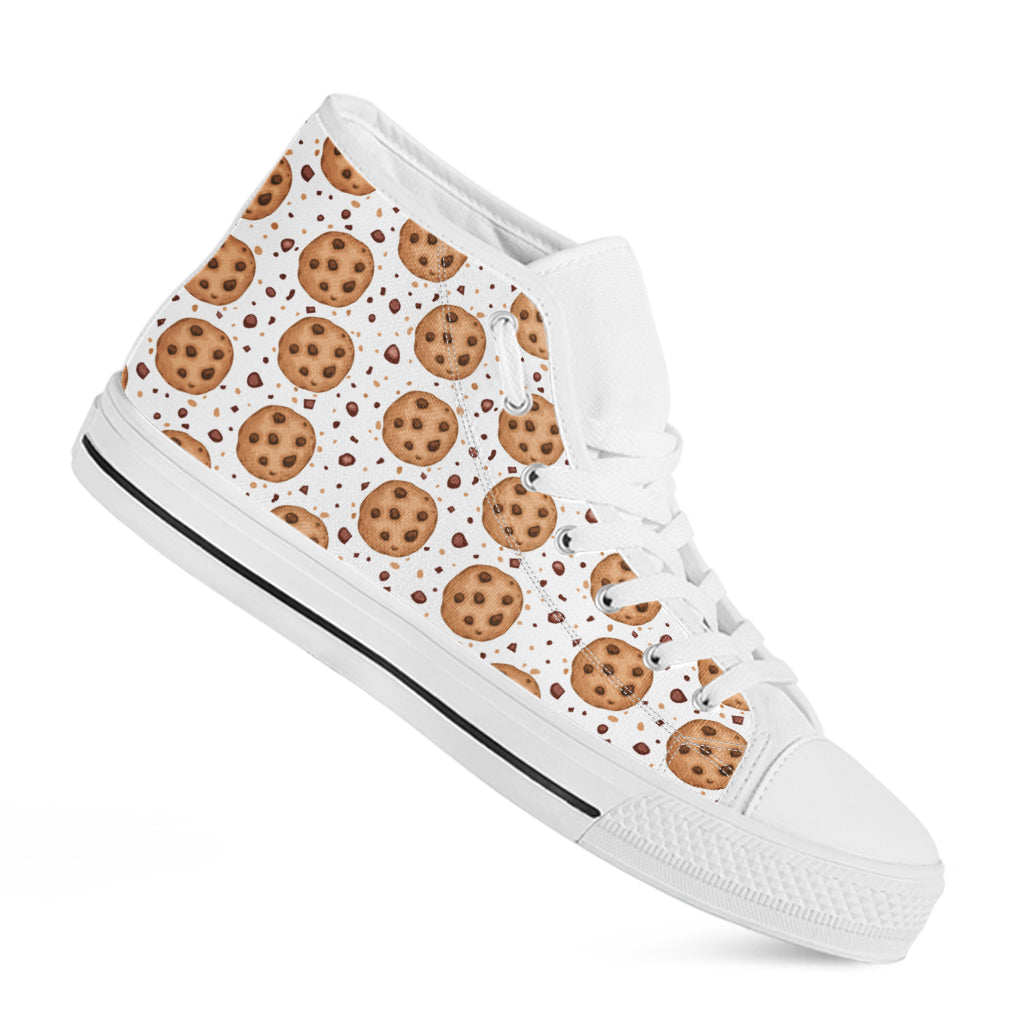 Sweet Cookie Pattern Print White High Top Shoes