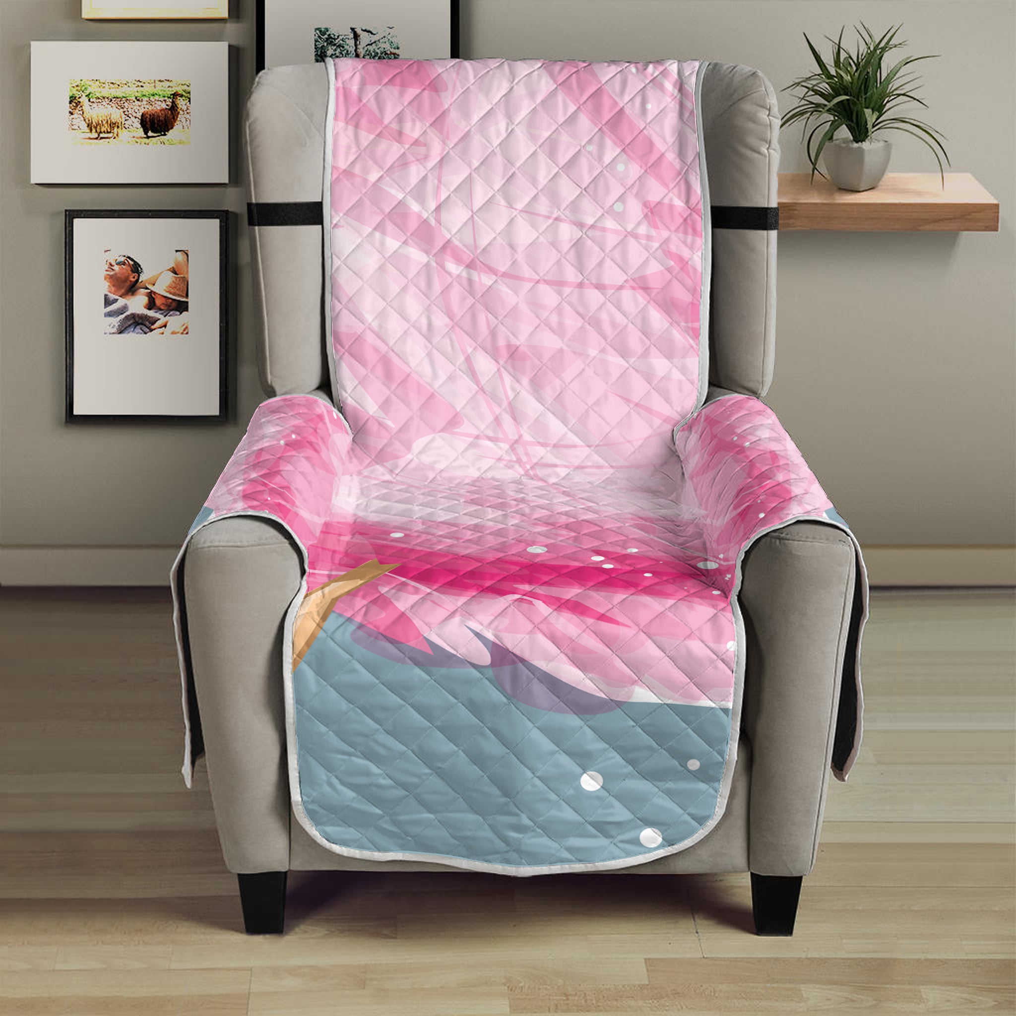 Sweet Cotton Candy Print Armchair Protector