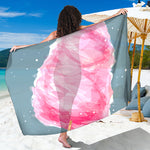 Sweet Cotton Candy Print Beach Sarong Wrap