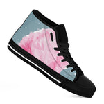 Sweet Cotton Candy Print Black High Top Shoes